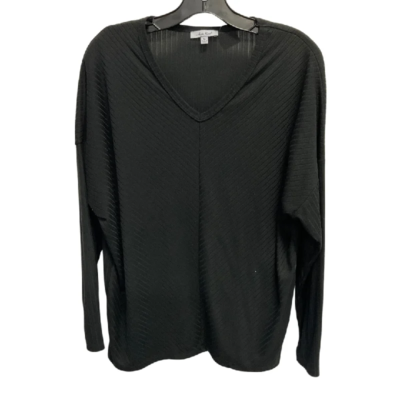 Modern T-shirts Top Long Sleeve By White Birch In Black, Size: M