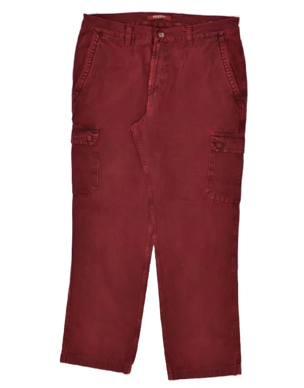 Trendy Sweatshirts CARRERA Mens Slim Cargo Trousers W36 L29 Burgundy Cotton