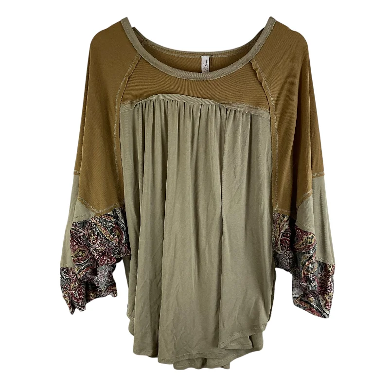 Cool Pants Top Long Sleeve By L Love In Green, Size: L