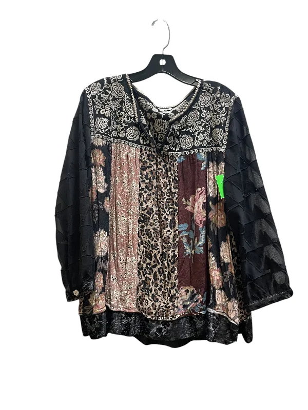 Trendy Outerwear Top Long Sleeve By John Mark In Black, Size: Xl