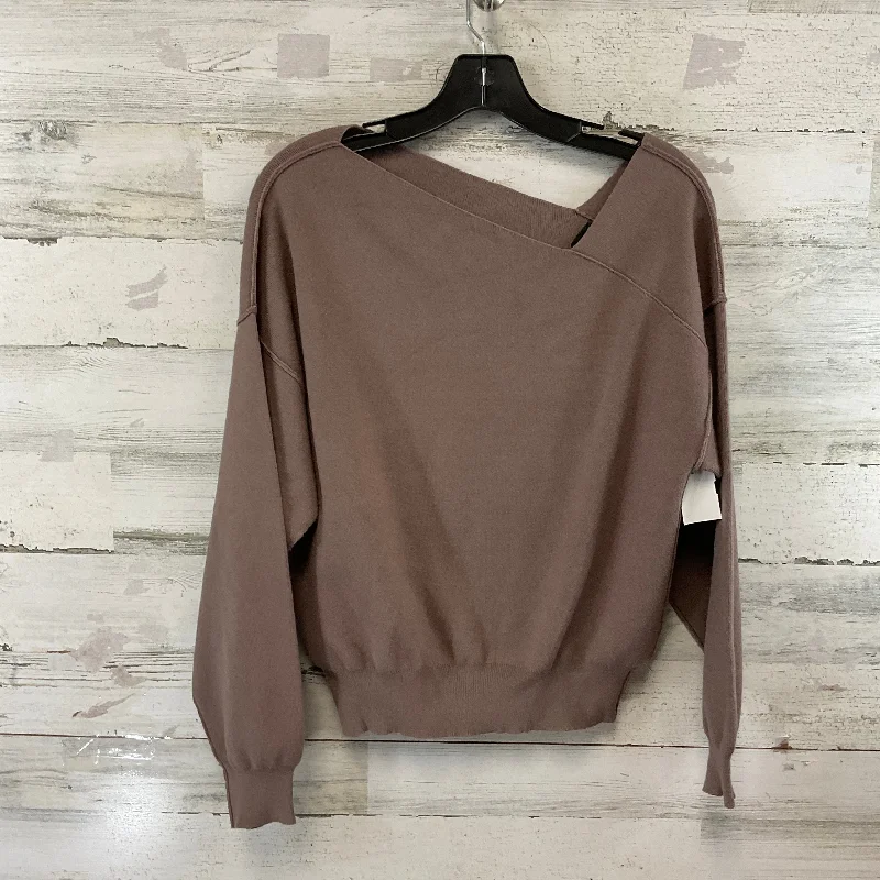 Classic Hoodies Top Long Sleeve By Line & Dot In Taupe, Size: Xs