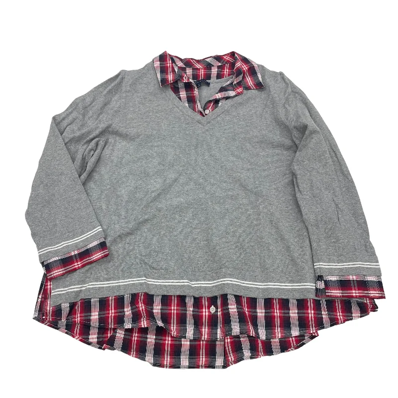 Relaxed Footwear GREY TOP LS by TOMMY HILFIGER Size:1X