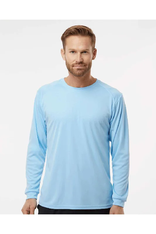 Stylish Shirts Paragon Mens Islander Performance Moisture Wicking Long Sleeve Crewneck T-Shirt - Blue Mist