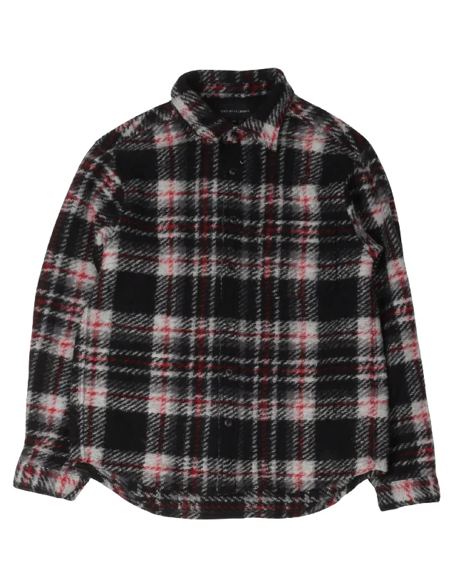 Comfortable Tops Fuzzy Flannel Shirt