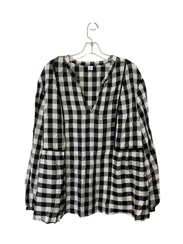 Smart Jackets Checkered Pattern Top Long Sleeve Old Navy, Size 2x