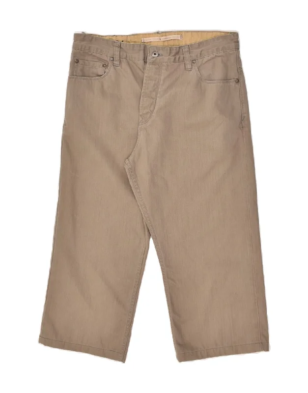 Urban Footwear TIMBERLAND Mens Straight Capri Trousers W36 L21  Beige Cotton