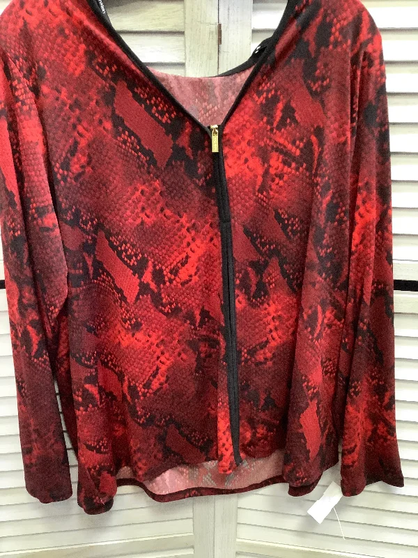 Modern Footwear Red Top Long Sleeve Calvin Klein, Size 1x