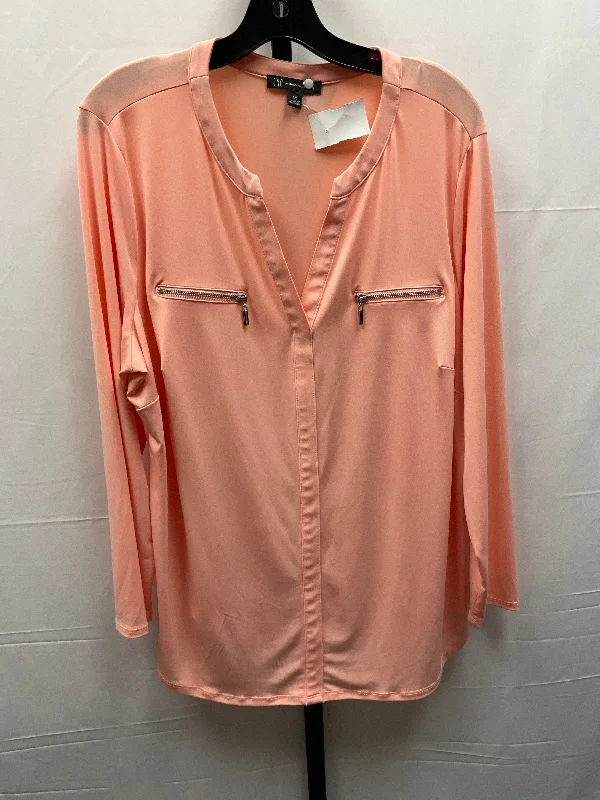 Sporty Looks Peach Top Long Sleeve Inc, Size 2x