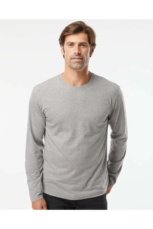 Premium Hoodies Kastlfel Mens Recycled Soft Long Sleeve Crewneck T-Shirt - Steel Grey