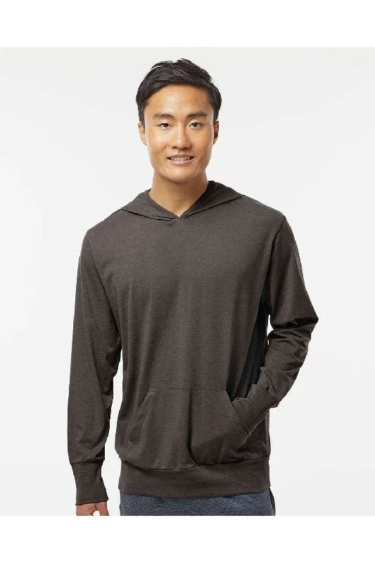 Athletic Pants Kastlfel Mens Recycled Soft Hooded Long Sleeve T-Shirt Hoodie - Carbon Grey