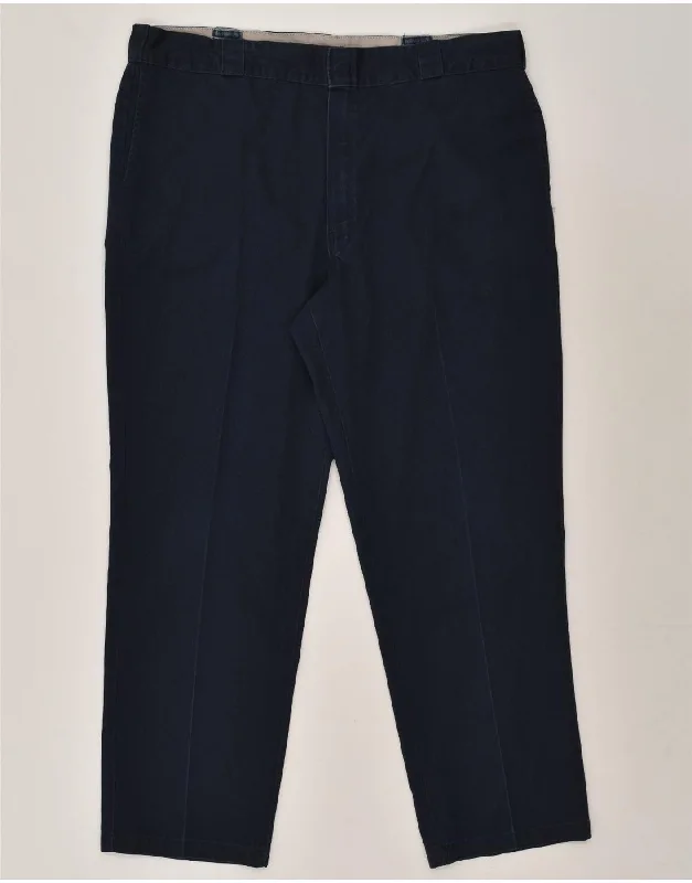 Street Style Pants DICKIES Mens Original Fit Chino Trousers W42 L32  Navy Blue Cotton