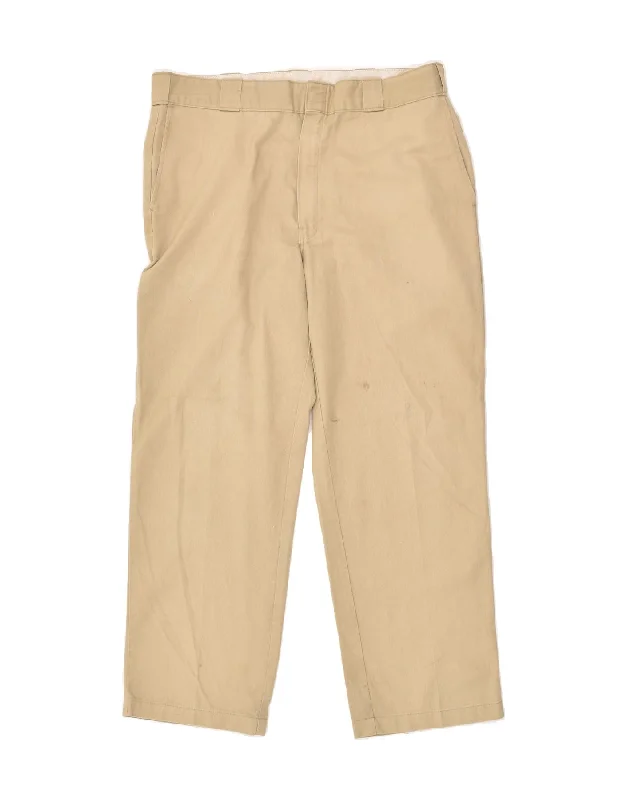 Basic Casuals DICKIES Mens Straight Chino Trousers W38 L29 Beige