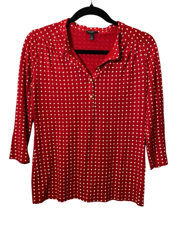 Comfortable Shirts Top 3/4 Sleeve By Talbots In Red, Size: S