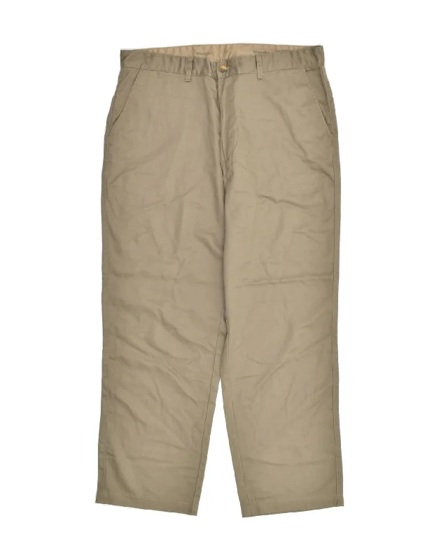 Versatile Shorts WRANGLER Mens Straight Chino Trousers W38 L28  Beige Cotton