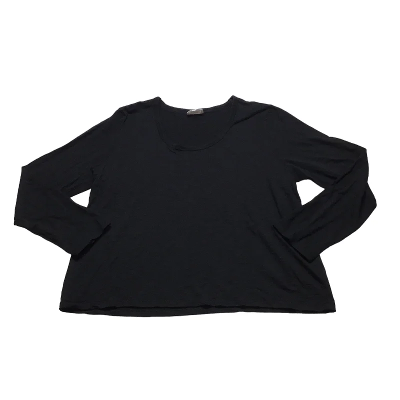 Relaxed Tops Black Top Long Sleeve Soma, Size 2x