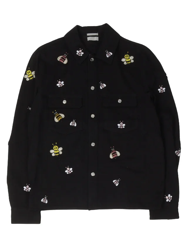 Trendy Pants Kaws Crystal Embroidered Patch Shirt