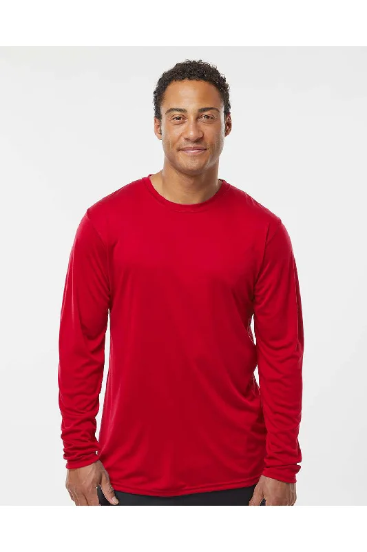 Trendy Jeans Holloway Mens Momentum Moisture Wicking Long Sleeve Crewneck T-Shirt - Scarlet Red