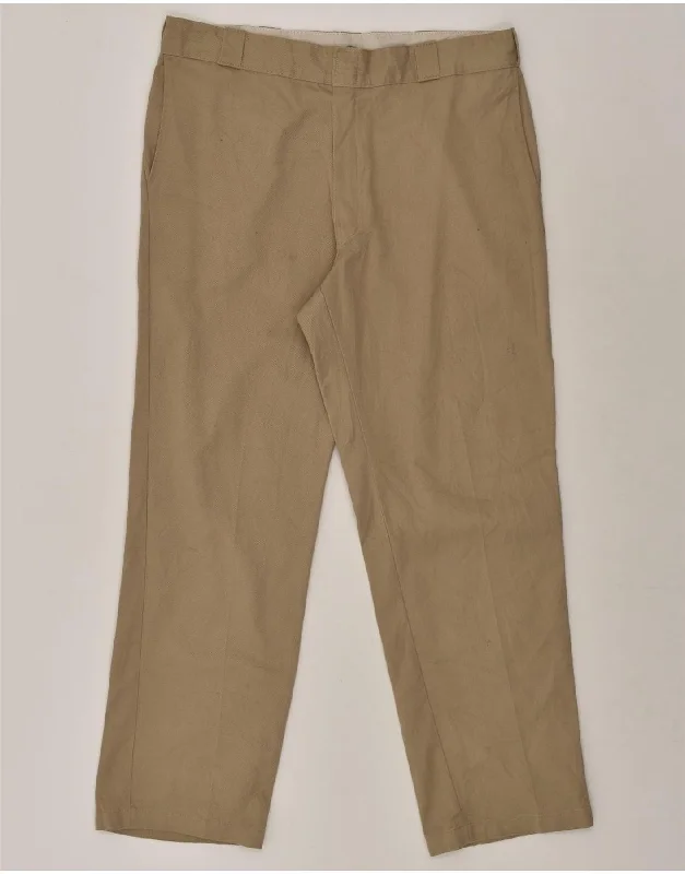 Warm Layers DICKIES Mens Flex Straight Chino Trousers W38 L32  Beige Cotton