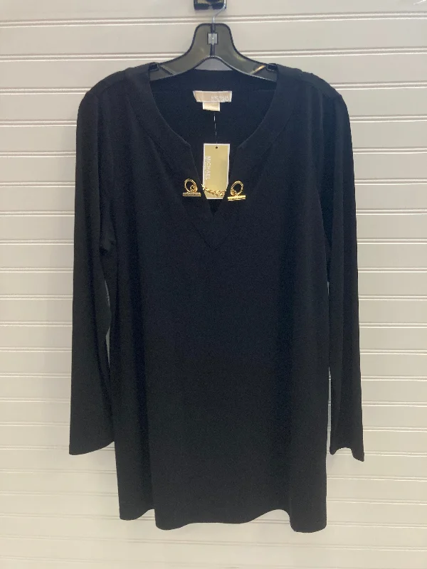 Fashion Hoodies Black Tunic Long Sleeve Michael By Michael Kors, Size 1x