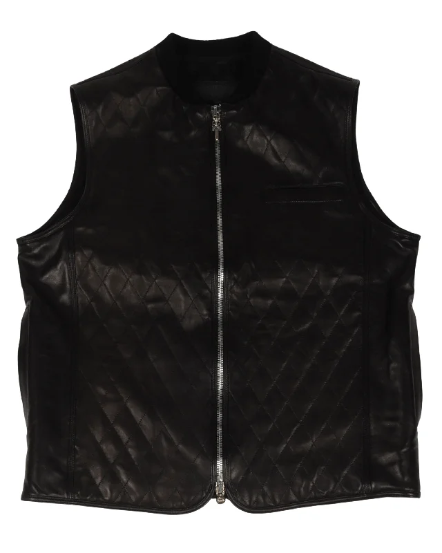 Stylish Accessories Quilted Leather Vest