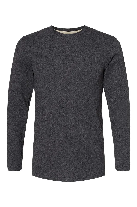 Practical Footwear LAT Mens Fine Jersey Long Sleeve Crewneck T-Shirt - Vintage Smoke Grey