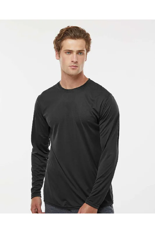 Comfortable Bottoms Holloway Mens Momentum Moisture Wicking Long Sleeve Crewneck T-Shirt - Black