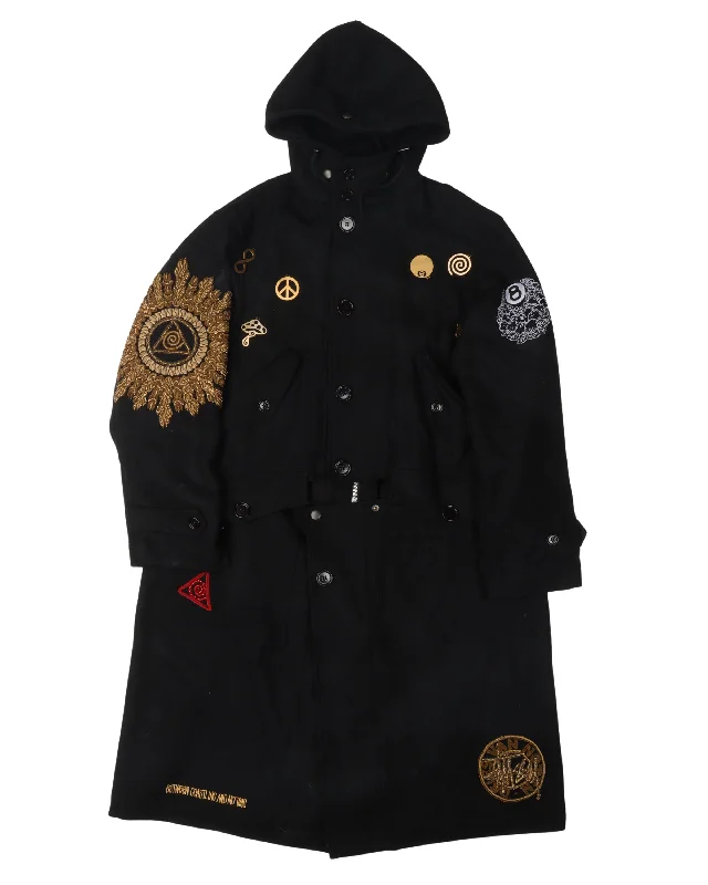 Sporty Bottoms Stussy Wool Blend Military Parka