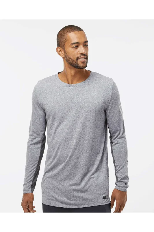 Premium Jeans Oakley Mens Team Issue Hydrolix Long Sleeve Crewneck T-Shirt - Heather Granite Grey