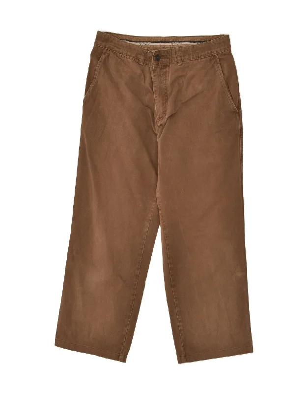 Classic Shorts AVIREX Mens Straight Chino Trousers W36 L25 Brown Cotton