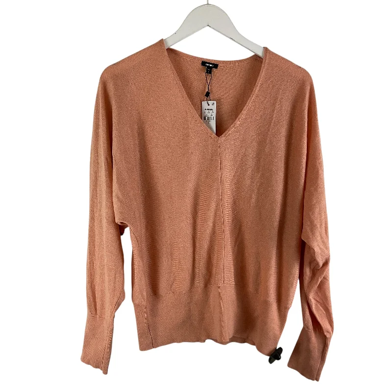 Trendy Hoodies Top Long Sleeve By Express In Orange, Size: L