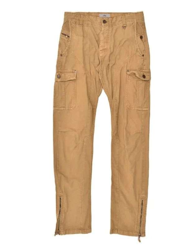 Trendy Pants CELIO Mens Slim Cargo Trousers W40 L34  Brown Cotton