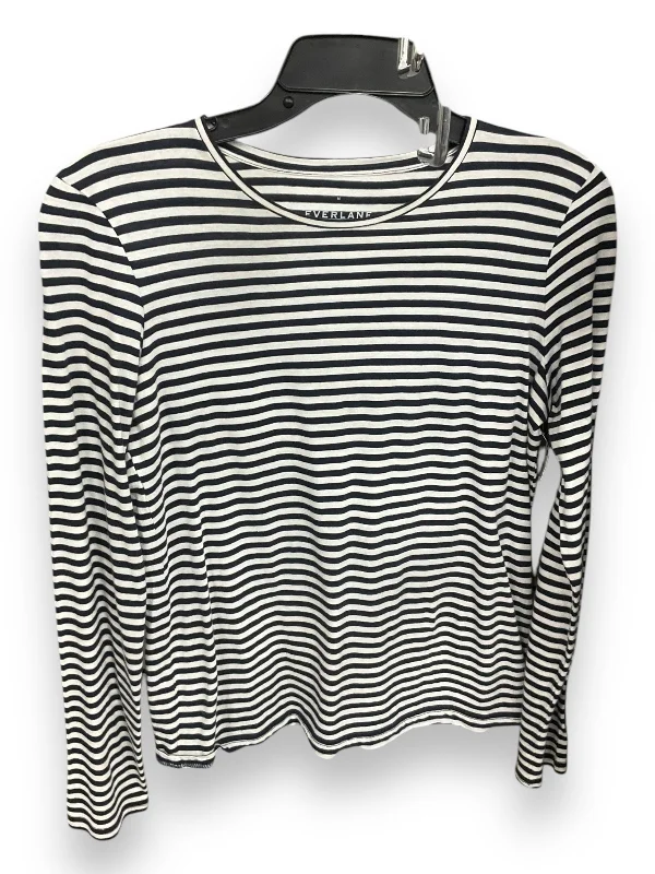 Smart Tops Top Long Sleeve By Everlane In Striped, Size: M