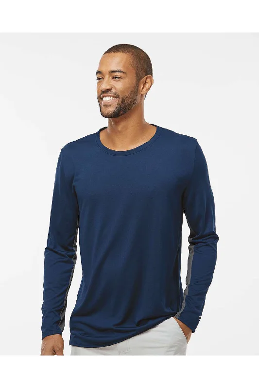 Comfortable Shirts Oakley Mens Team Issue Hydrolix Long Sleeve Crewneck T-Shirt - Team Navy Blue