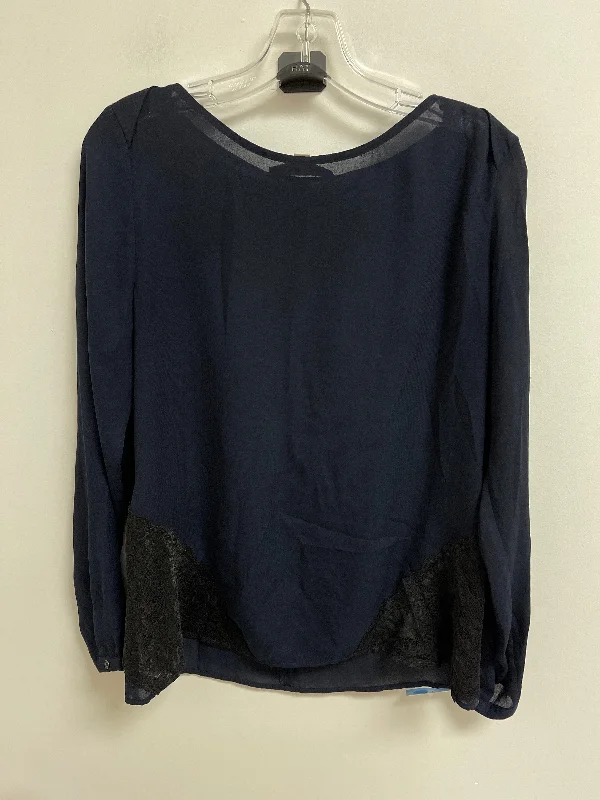 Everyday Jackets Top Long Sleeve By Loft In Navy, Size: M