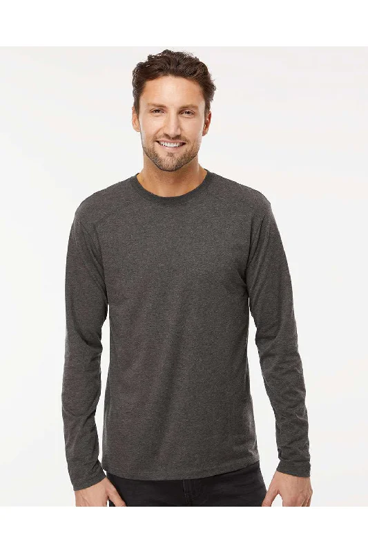 Street Style Pants Kastlfel Mens Recycled Soft Long Sleeve Crewneck T-Shirt - Carbon Grey