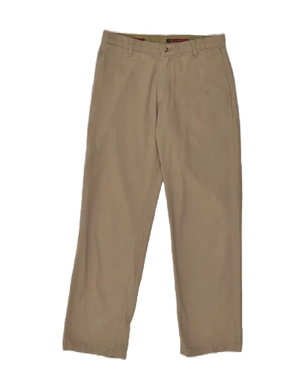 Trendy Footwear LEE Mens Straight Chino Trousers W32 L32  Brown Cotton