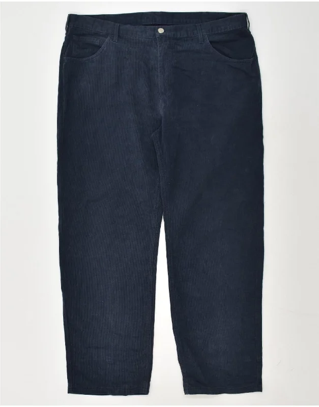 Versatile Shorts RIFLE Mens Straight Corduroy Trousers W40 L27 Navy Blue