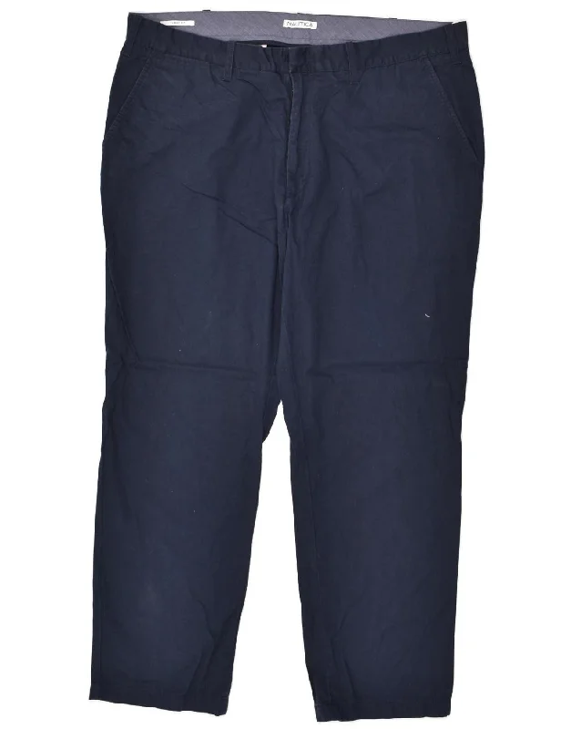 Stylish Shorts NAUTICA Mens Straight Chino Trousers W40 L30  Navy Blue Cotton