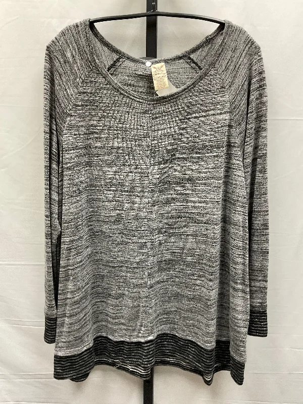 Cozy Hoodies Grey Top Long Sleeve Faded Glory, Size 2x