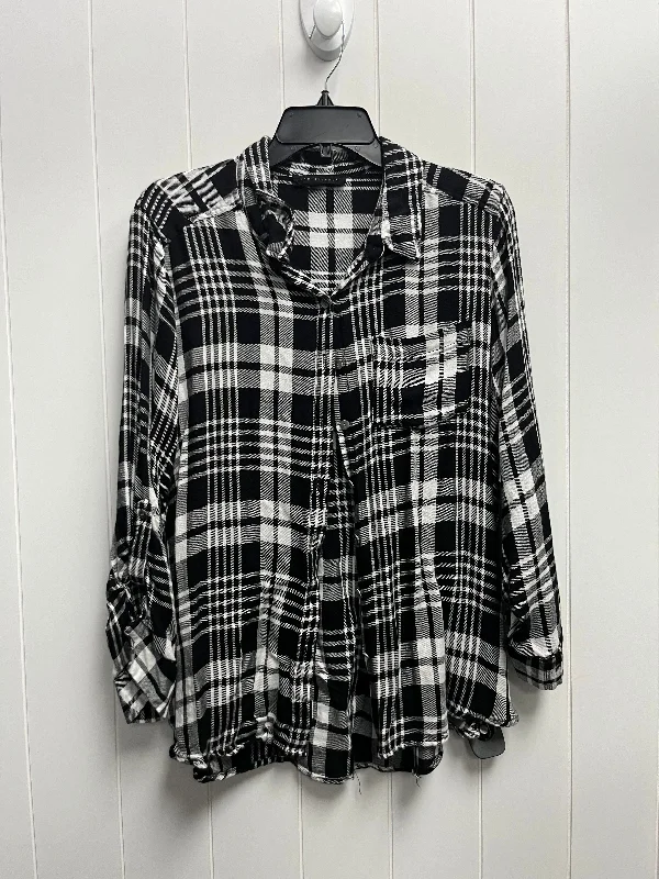 Casual Jackets Black & White Top Long Sleeve Jane And Delancey, Size 1x