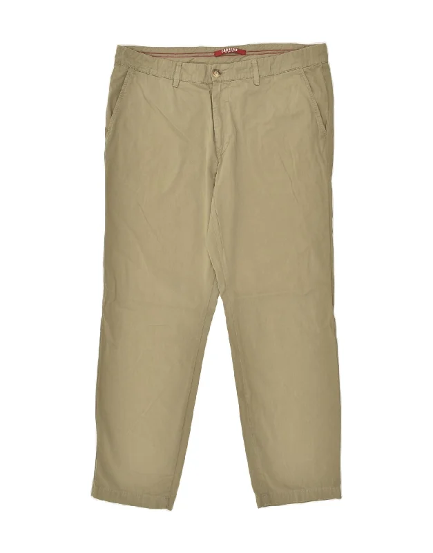 Simple Pants CARRERA Mens Tapered Chino Trousers W38 L29 Beige Cotton