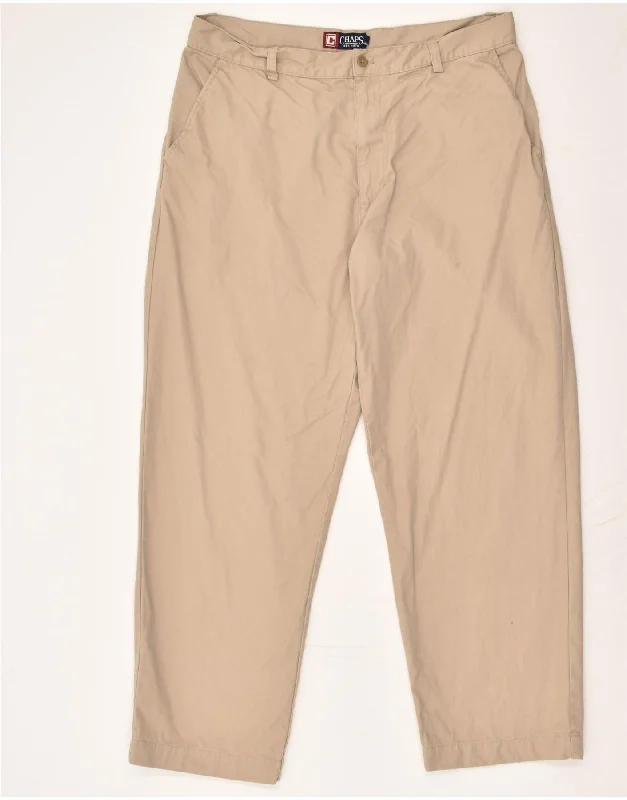 Smart Tops CHAPS Mens Tapered Chino Trousers W36 L30 Beige Cotton