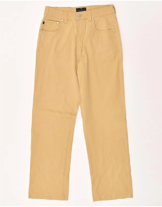 Stylish Accessories TRUSSARDI Mens Straight Casual Trousers W30 L28 Beige Cotton