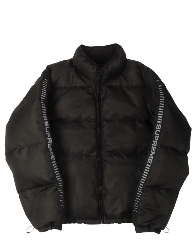 Stylish Suits Tape Logo Puffer Jacket