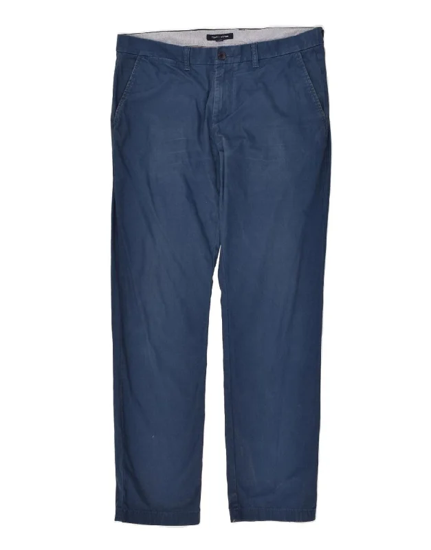 Sporty Looks TOMMY HILFIGER Mens Slim Chino Trousers W34 L34 Blue Cotton