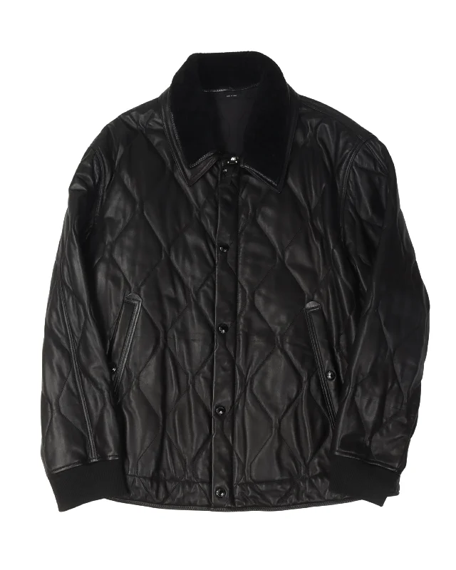 Warm Layers Quilted Shearling Leather Jacket