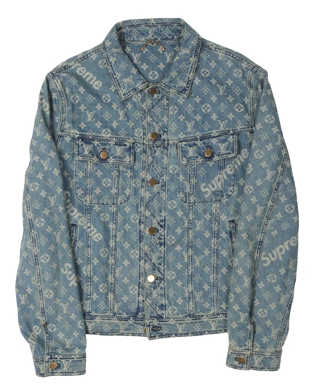 Trendy Shirts Supreme Monogram Denim Trucker Jacket