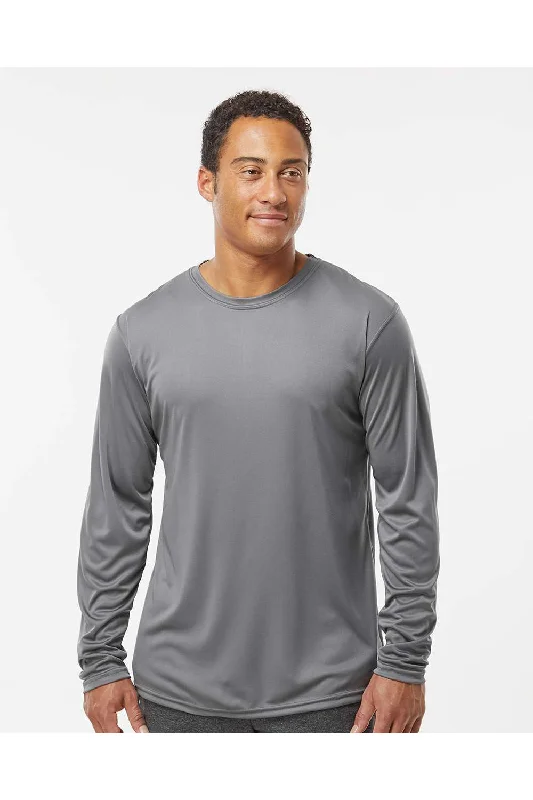 Smart Sweaters Holloway Mens Momentum Moisture Wicking Long Sleeve Crewneck T-Shirt - Graphite Grey