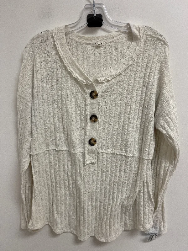 Comfortable Hoodies Top Long Sleeve By Maurices In White, Size: S