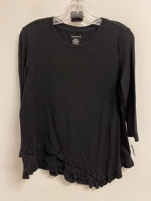 Trendy Footwear Top Long Sleeve By West Bound In Black, Size: M